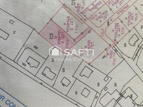 >Terrain à bâtir de 11 ares 45