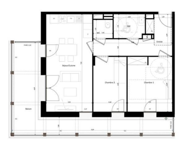 A vendre T3 avec terrasse 25m2 ANNEMASSE (74)