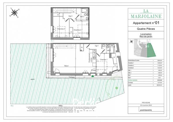Vente appartement Mouans sartoux, 83m² 620m² 4 pièces 579 000€