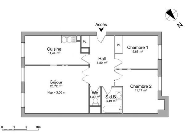 Location Appartement 3 pièces 66.9 m² - 12 RUE DES PRAIRIES Firminy 42700