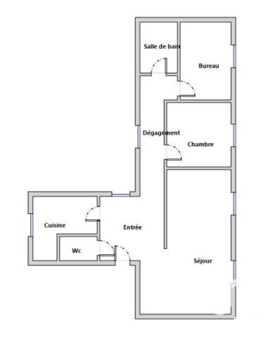 Appartement à vendre 3 pièces 59 m² Courbevoie