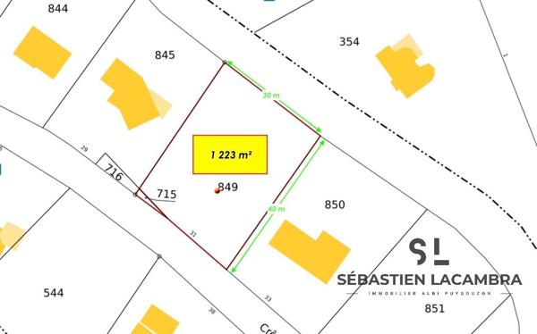 Puygouzon (81990) Terrain à vendre - Puygouzon - Vue dominante sur Albi