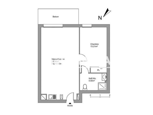 Location Appartement 2 pièces 44.65 m² - 24- 26 CHEMIN DE LA FLAMBERE Toulouse 31300