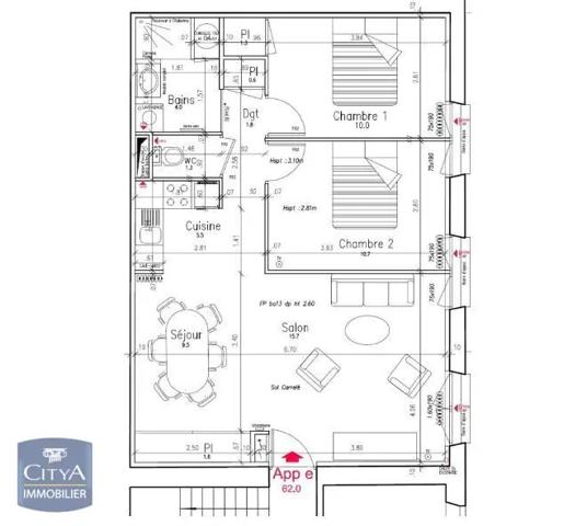 Appartement à louer 3 pièces 61.21m² Lyon 3e Arrondissement (69003)
