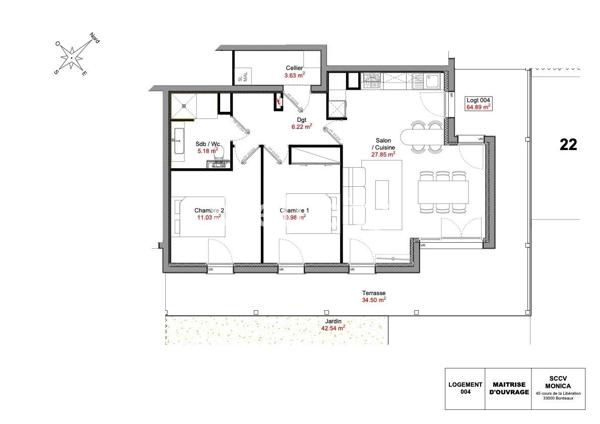 Appartement
         3 pièces
        - 65 m² 324 000 € *