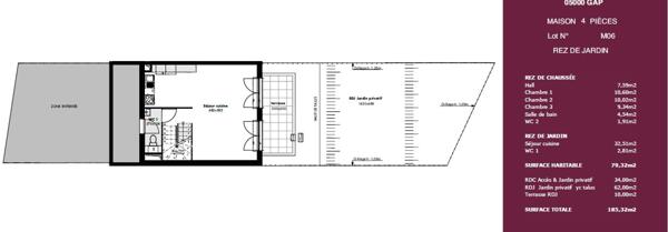 Maison Gap T4 79.32 m²