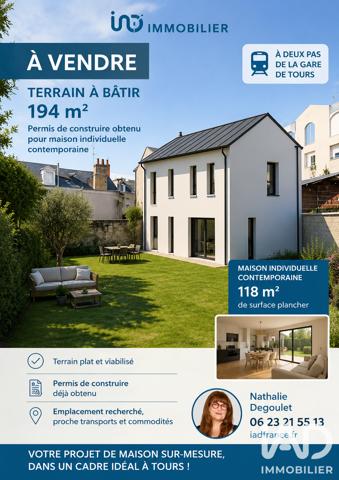 Terrain à vendre 194 m² Tours