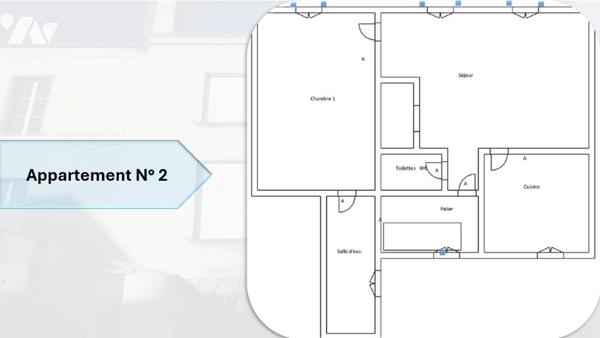 Immeuble centre ville  avec habitation principale et deux appartements.