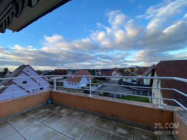 3%.COM Très beau F2 avec terrasse, cave et garage Wingersheim (67170)
