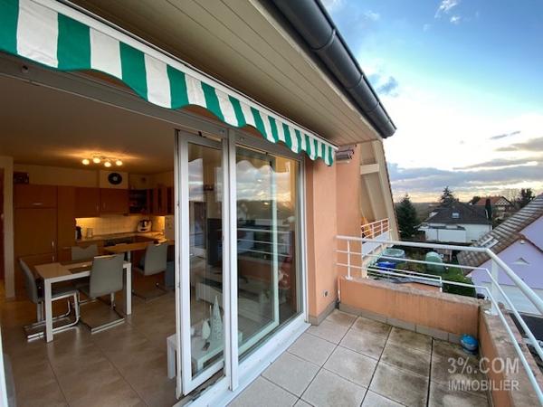 3%.COM Très beau F2 avec terrasse, cave et garage Wingersheim (67170)