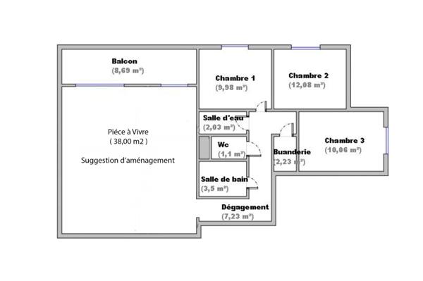 Appartement à vendre 4 pièces LYON 5EME ARRONDISSEMENT (69)