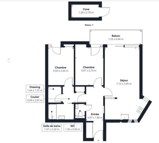 Appartement à vendre 3 pièces 63 m² Créteil
