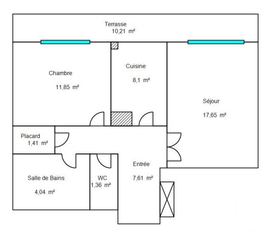 Appartement F2 à vendre  2 pièces - 52,02 m2 CAGNES SUR MER - 06
