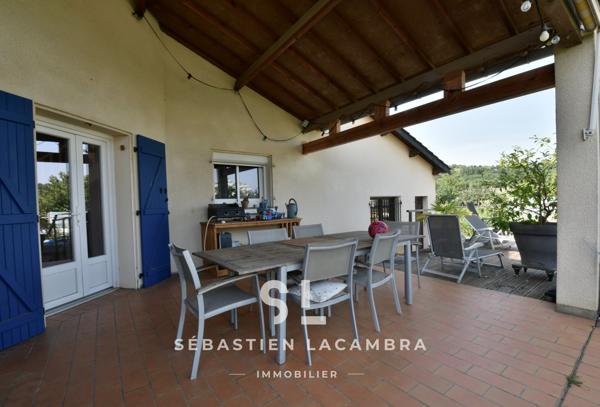 Lescure-d'Albigeois (81380) Maison familiale 6 pièces + jardin arboré sans vis-à-vis + Lescure-d’Albigeois + terrasses & piscine