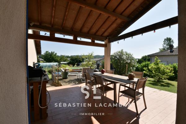 Lescure-d'Albigeois (81380) Maison familiale 6 pièces + jardin arboré sans vis-à-vis + Lescure-d’Albigeois + terrasses & piscine
