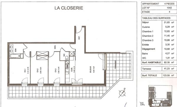 F4 Dernier étage avec Terrasse