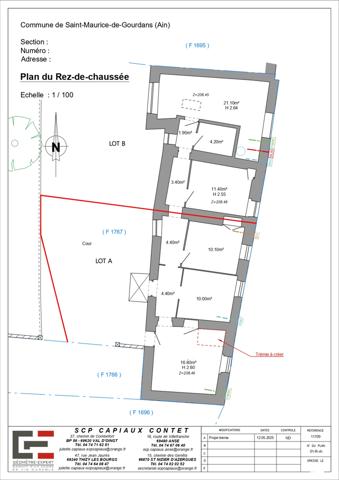 Saint-Maurice-de-Gourdans (01800) À vendre – Maison de village mitoyenne issue d’une division (Lot A)