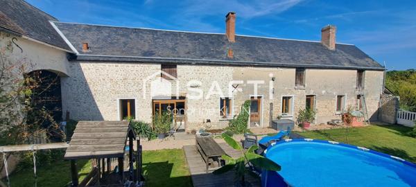 Authentique corps de ferme, 5 pièces avec dépendances, terrain de 3735 m²