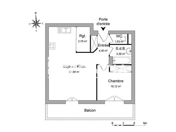 Location Appartement 2 pièces 47.2 m² - 4 ET 6 RUE LEON LALANNE Mont-de-marsan 40000
