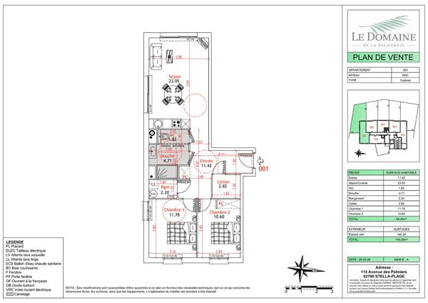 Appartement Cucq Stella Plage 3 pièces 68.4m² + jardin 140 m²