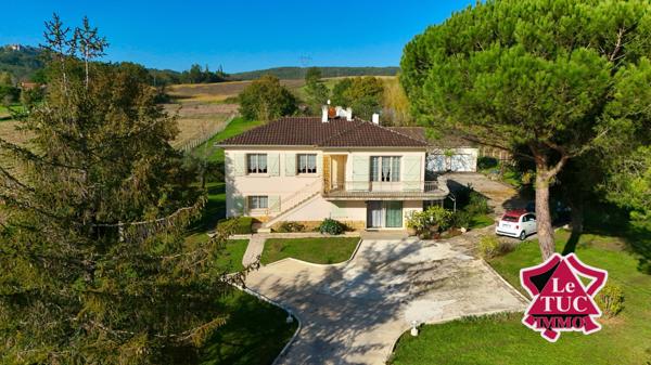Maison 4 chambres, double garage et terrain 5750 m² Dausse (47140)