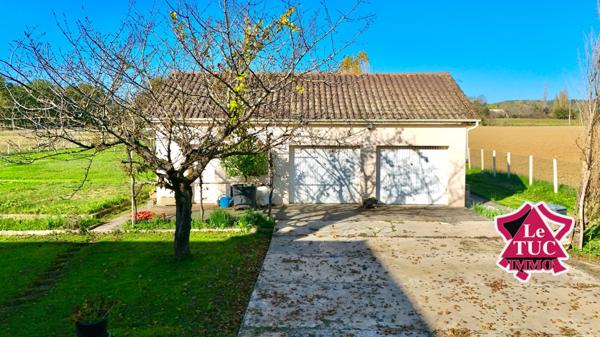 Maison 4 chambres, double garage et terrain 5750 m² Dausse (47140)