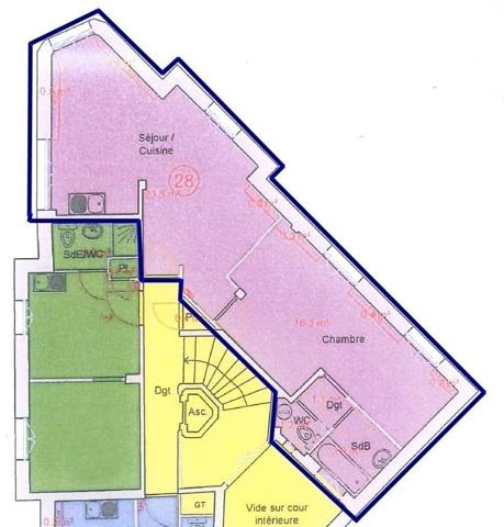 Appartement 2 pièces de 46 m² à Paris (75020)