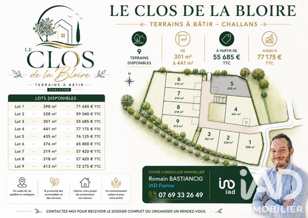 Terrain à vendre 435 m² Challans