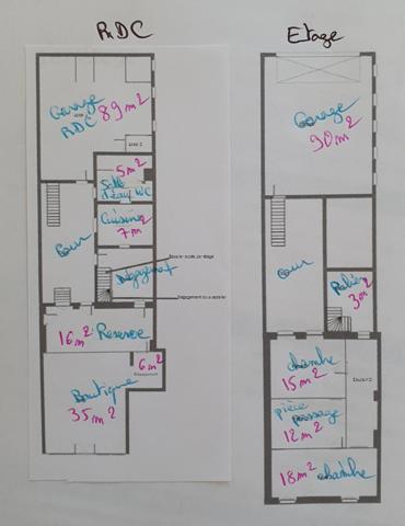 Dpt Yonne (89), à vendre BLENEAU Garage 90m2 avec maison à rénover 6 pièces 130m2