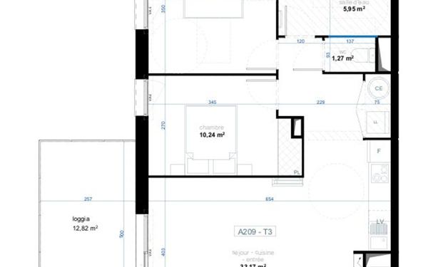 Appartement à vendre    3 pièces • 63,82 m2 Narbonne