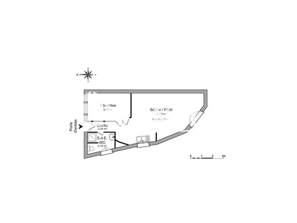 Location Studio 43.04 m² - 166 RUE ETCHENIQUE Bordeaux 33200