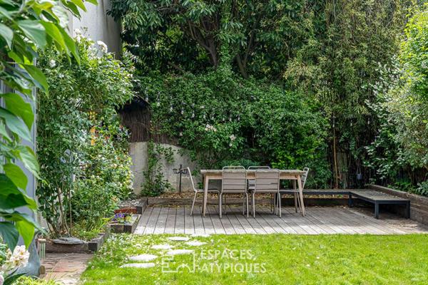 Maison transformée esprit loft avec terrasse et jardin