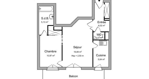 Location Appartement 2 pièces 48.06 m² - Bois-colombes 92270