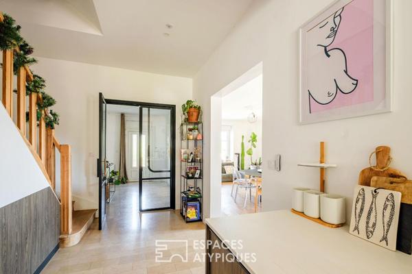 L’esprit sixties revisité : maison familiale au calme avec studio indépendant