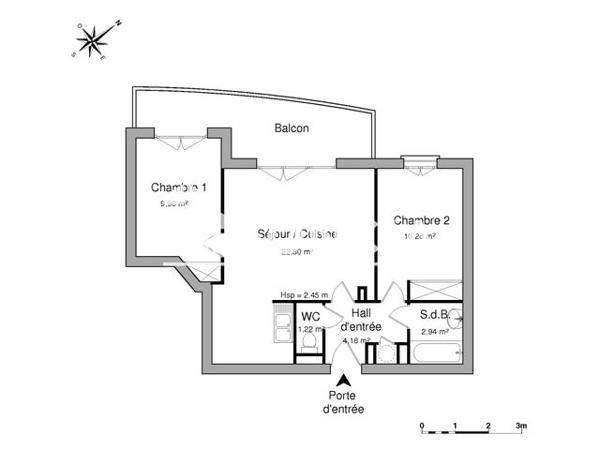 Location Appartement 3 pièces 51.32 m² - 72/84 AVENUE DE PRADES Perpignan 66000