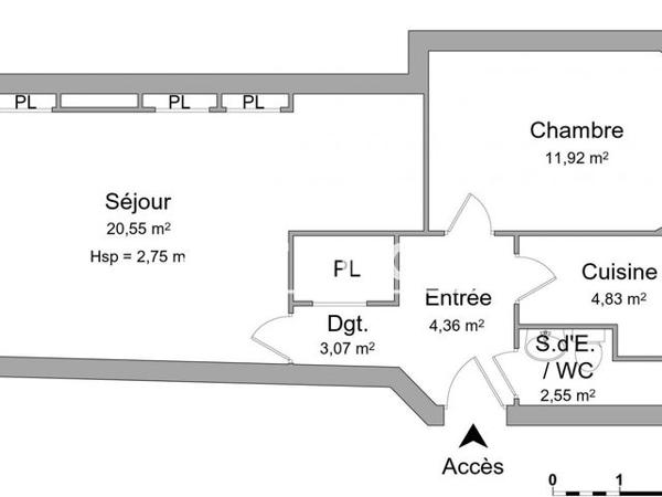 Location Appartement 2 pièces 47.28 m² - 19 RUE MARX DORMOY Paris 75018