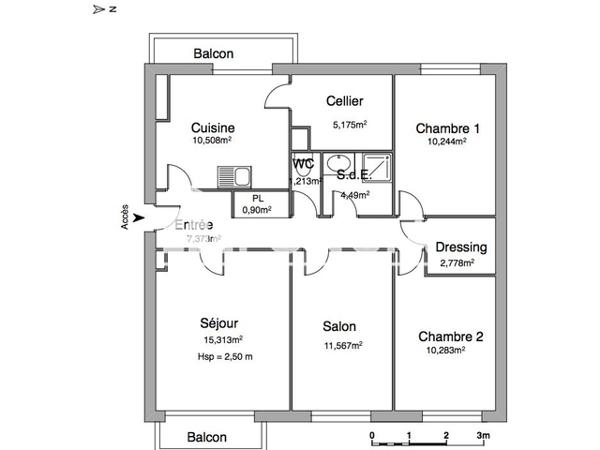 Location Appartement 4 pièces 79.84 m² - 2 RUE DU LIEGE Tours 37100