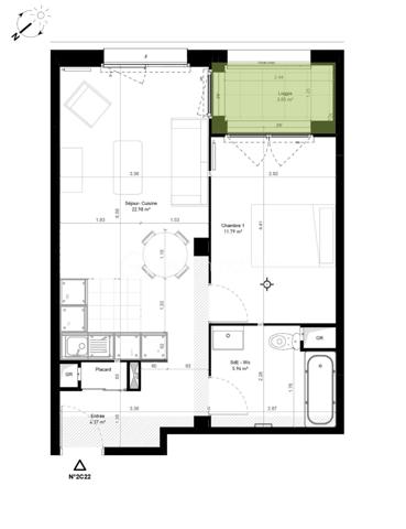 Appartement de 45,62 m²