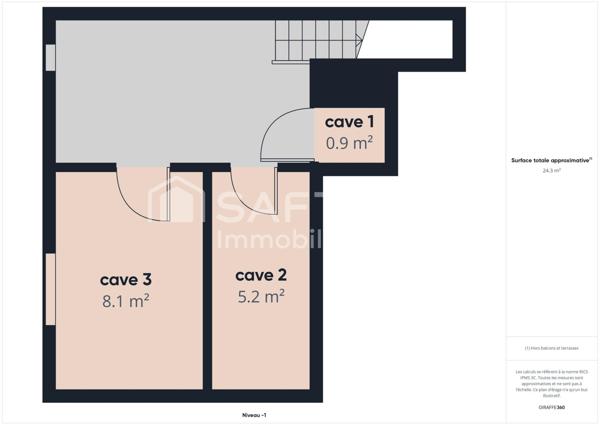 T3 de 71 m²  – Bordeaux Saint-Augustin – Dernier étage