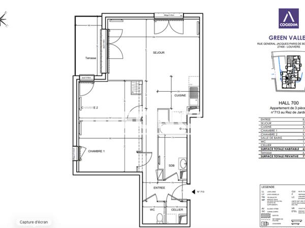 Location Appartement 3 pièces 65.3 m² - Louviers 27400