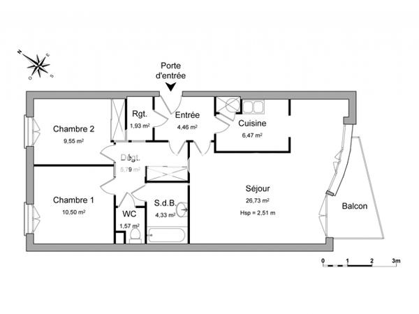 Location Appartement 3 pièces 71.33 m² - LE MICY Orleans 45100