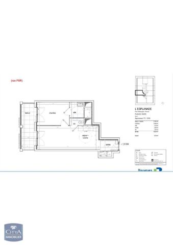 Appartement à louer 2 pièces 42.38m²