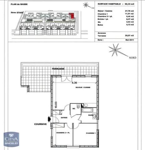 Appartement à louer 3 pièces 62.33m² Nancy (54000)