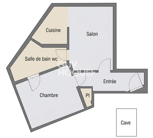 Appartement à louer de 2 pièces de 32 m²