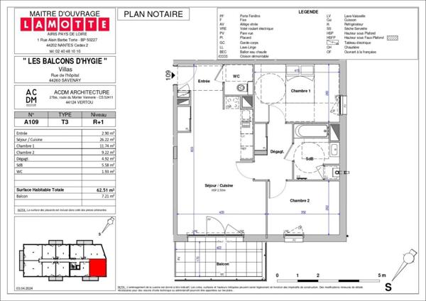 Appartement à louer 3 pièces - 62 m²