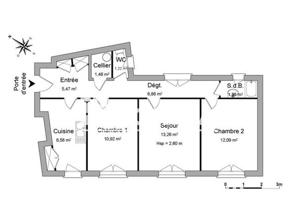 Location Appartement 3 pièces 61.84 m² - 23 RUE BOURBEAU Poitiers 86000
