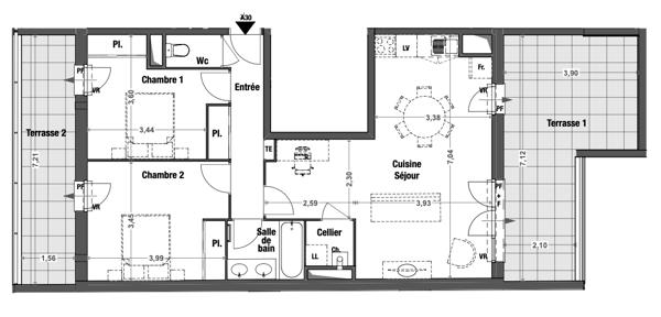 Appartement
         3 pièces
        - 70 m² 249 000 € *