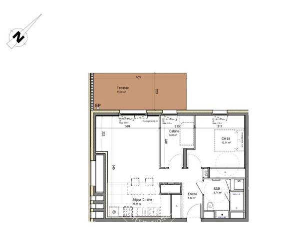 Morzine, Appartement 1 Chambre -  54 m² à vendre