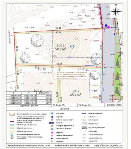 TERRAIN GRANDCHAMP-DES-FONTAINES - 413 m2