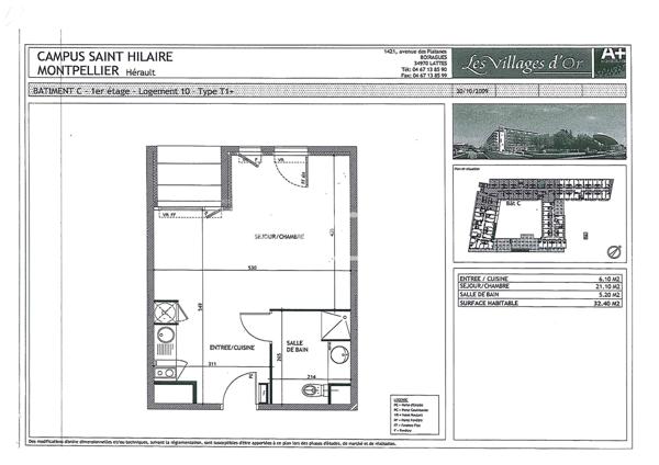 Appartement · Location Montpellier (34070) 1 pièce · 32m²